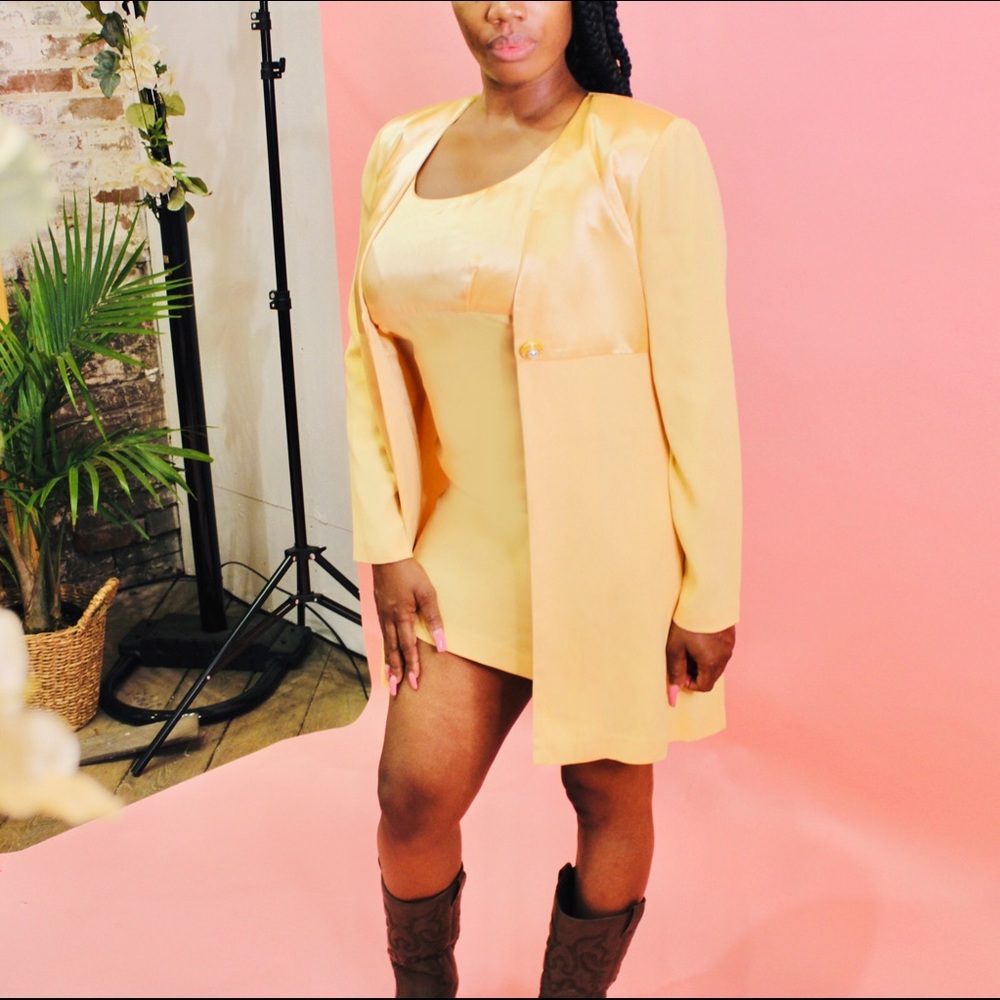 Vintage 1990's Gold Two-Piece Dress Set